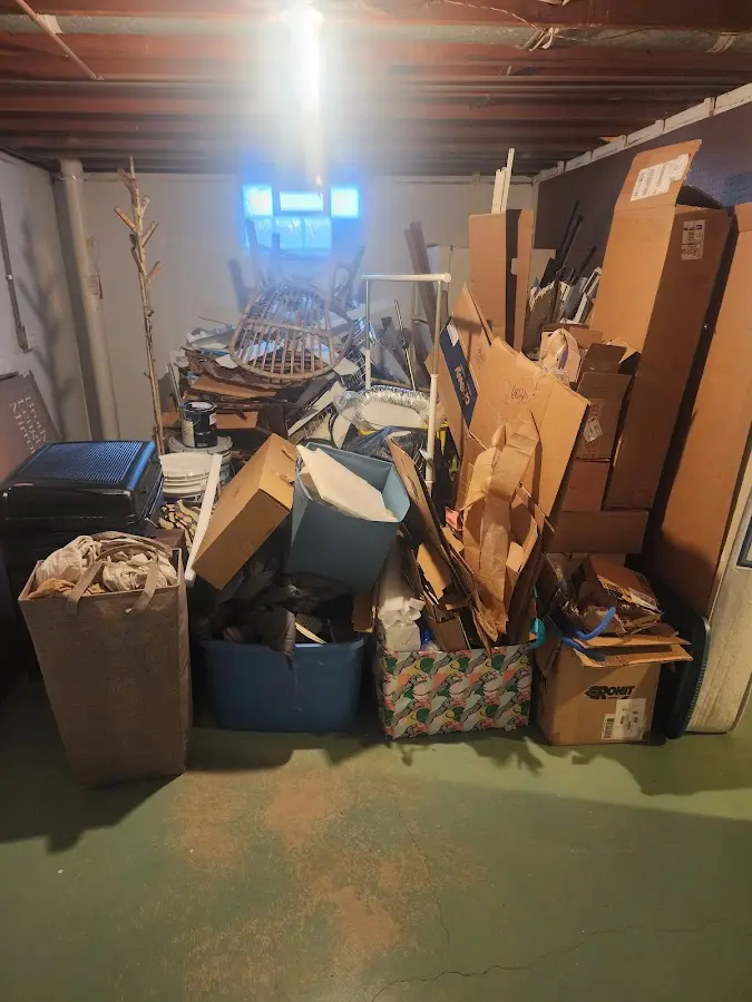 Roll-off dumpster container at job site for 6 Yard Dumpster Rental in Voorhees